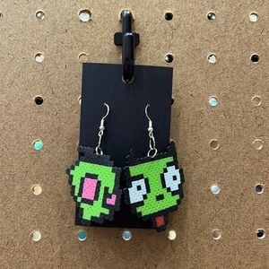 Invader Zim Perler Bead Earrings